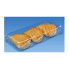 BOITE PATISSERIE PATIPACK RPET TRSP + COUVERCLE A CHARNIERE 204X120X90MM (1X420) photo du produit