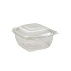RAVIER SQUARE PACK RPET TRSP. + COUV. A CHARNIERE 130X127X52MM-375ML (6X100) photo du produit