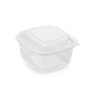 RAVIER SQUARE PACK RPET TRSP. + COUV. A CHARNIERE 130X127X64MM-500ML (6X100) photo du produit