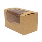 BOITE A SANDWICH/MUFFIN CARTON AVEC FENETRE PET 125X70X70MM (1X500) photo du produit