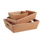 PANIER DE PRESENTATION QUADRANGULAIRE LARGE CARTON NATUREL 376X286X129MM (1X25) photo du produit