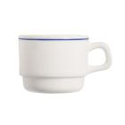 TASSE A CAFE ARCOROC RESTAURANT DELFT BLANC/LISERE BLEU D.78 H.64MM 190ML (1X12) photo du produit