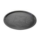 PLAQUE A FOUR POUR PIZZA NOIR PERFORE D.355MM (1) photo du produit