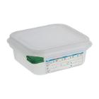 SET BOITE RAFRAICH. ARAVEN PP HERM. GN1/6 H.6.5CM 1.1L + COUVERCLE COLOCLIP (6) photo du produit