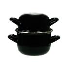MOSSELPOT MET DEKSEL INDUCTIE ZWART VOOR 1.2KG MOSSELEN D.180MM 2.8L(1) artikelfoto