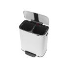 PEDAALEMMER BO 2X30L WIT MET KUNSSTOF BINNENEMMERS 54.1X36.3X65.2CM (1) artikelfoto