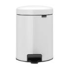 POUBELLE A PEDALE NEWICON BRAB. 5L BLANC-SEAU INT.PLAST. D.20.5X29.1CM (1) photo du produit