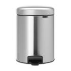 POUBELLE A PEDALE NEWICON 5L MAT STEEL FPP-SEAU INT.PLAST. D.20.5X29.1CM (1) photo du produit