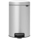 POUBELLE A PEDALE NEWICON BRAB. 12L GRIS METALL-SEAU INT.PLAST. D25.1X40.1CM (1) photo du produit