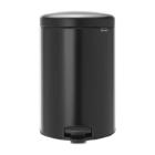 POUBELLE A PEDALE NEWICON BRAB. 20L NOIR MAT-SEAU INT.PLAST. D.29X46.7CM (1) photo du produit