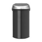 POUBELLE TOUCH BIN 60L BRABANTIA NOIR MAT-COUVERCLE MATT STEEL FPP (1) photo du produit