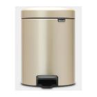 POUBELLE A PEDALE NEWICON 5L METALIC GOLD FPP-SEAU INT.PLAST. D.20.5X29.1CM (1) photo du produit