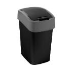 POUBELLE FLIP 10L NOIR/GRIS CLAIR 19X25X35CM (4) photo du produit