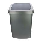 POUBELLE 50L AVEC COUVERCLE BASCULANT ARGENT/ANTHRACITE 41X34X67CM (1) photo du produit