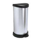POUBELLE A PEDALE DECOBIN 40L CURVER ARGENT/NOIR 34.9X30.9X69.7CM (1 photo du produit