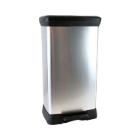 POUBELLE A PEDALE DECOBIN 50L CURVER ARGENT/NOIR 39X29X73CM (1) photo du produit