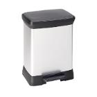 POUBELLE A PEDALE DECOBIN 30L CURVER ARGENT/NOIR 39X29X50.5CM (1) photo du produit