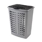 COFFRE A LINGE VICTOR 60L CURVER ARGENT/ANTHRACITE 45.4X34.1X57.1CM (1) photo du produit