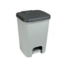POUBELLE A PEDALE ESSENTIAL 20L CURVER GRIS CLAIR/ANTHRACITE 30X29X43CM (1) photo du produit