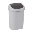 POUBELLE MISTRAL 25L GRIS COUVERCLE BASCULANT ANTHRACITE 32.5X25.3X51.7CM (1) photo du produit
