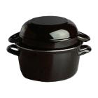 CASSEROLE À MOULES AVEC COUVERCLE NOIR POUR 1-1.2KG DE MOULES - 2.5L (1) photo du produit