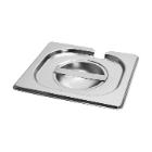 COUVERCLE INOX 18/8 POUR BAC GASTRONORM INOX 1/2 AVEC TROU POUR LOUCHE (1) photo du produit