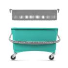 SEAU JIM 28L VERT AVEC ROUES ET ESSOREUR (1) photo du produit