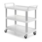 CHARIOT SHELF BLANC 3 ETAGERES MONT.ALU.&125 ROUES (1) photo du produit