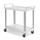 CHARIOT SHELF BLANC 2 ETAGERES MONT.ALU.&125 ROUES (1) photo du produit