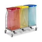 SUPPORT SAC DUST X70L AVEC ROUES ET PEDALES AVEC COUV. BLEU, JAUNE ET ROUGE (1) photo du produit