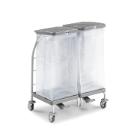 SUPPORT SAC DUST 2X70L AVEC ROUES ET PEDALE ET COUVERCLE GRIS (1) photo du produit