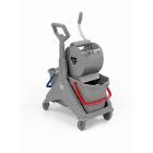 CHARIOT DE NETTOYAGE NICKITA 2X15L GRIS AVEC PRESSE GRIS (1) photo du produit