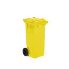 CONTENEUR A DECHETS 120L COUVERCLE PLAT 2 ROUES JAUNE 48X55X94CM (1) photo du produit