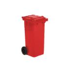 CONTENEUR A DECHETS 120L COUVERCLE PLAT 2 ROUES ROUGE 48X55X94CM (1) photo du produit