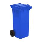 CONTENEUR A DECHETS 120L COUVERCLE PLAT 2 ROUES BLEU 48X55X94CM (1) photo du produit