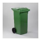 CONTENEUR A DECHETS 120L COUVERCLE PLAT 2 ROUES VERT 48X55X94CM (1) photo du produit