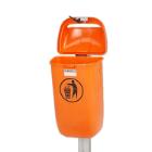 POUBELLE URBAINE PLASTIQUE MURALE AVCE ANSE 50L ORANGE (1) photo du produit