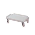 CHARIOT 60X40CM BLANC CHASSIS NYLON 15MM ROUES PIVOT. FOURCHE INOX (1) photo du produit
