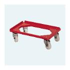 CHARIOT DE TRANSPORT OUVERT - PLASTIQUE ROUGE 600X400MM – FOURCHE EN INOX (1) photo du produit
