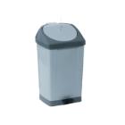 POUBELLE A PEDALE 60L GRIS AVEC COUVERCLE GRIS 43X37X73CM (1) photo du produit