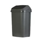 POUBELLE 10L COUVERCLE BASCULANT GRIS 24.6X19.8X37.3CM (1) photo du produit