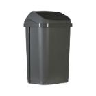POUBELLE 25L COUVERCLE BASCULANT GRIS 34.6X27.8X51.1CM (1) photo du produit