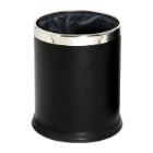 POUBELLE A DOUBLE PAROI 10L INOX-NOIR D.22.5X27CM (1) photo du produit
