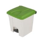PEDAALEMMER 30L WIT-GROEN DEKSEL 39.8X41X43.5CM (1) artikelfoto