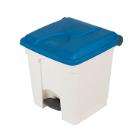 POUBELLE A PEDALE 30L BLANC-COUVERCLE BLEU 39.8X41X43.5CM (1) photo du produit