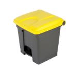 POUBELLE A PEDALE 30L GRIS-COUV.JAUNE 39.8X41X43.5CM (1) photo du produit