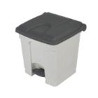 POUBELLE A PEDALE 30L BLANC-COUVERCLE GRIS 39.8X41X43.5CM (1) photo du produit