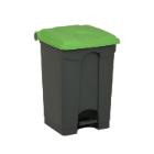 POUBELLE A PEDALE 45L GRIS-COUV. VERT 39.8X41X60CM (1) photo du produit