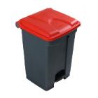 POUBELLE A PEDALE 45L GRIS-COUV. ROUGE 39.8X41X60CM (1) photo du produit