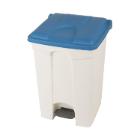 POUBELLE A PEDALE 45L BLANC-COUVERCLE BLEU 39.8X41X60CM (1) photo du produit